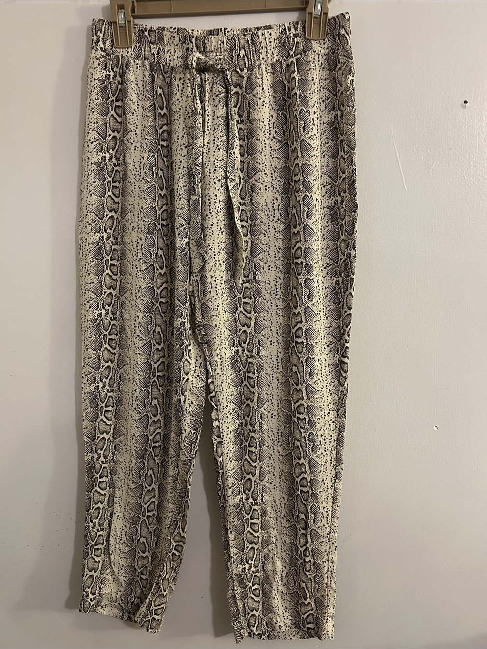 Primark Beige & Black Snake-Print Drawstring Joggers